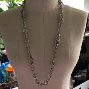 JUDITH RIPKA Sterling Silver Chain Fleur-De-Lis Charm Necklace